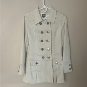Express Cream Peacoat Tailored Silhouette